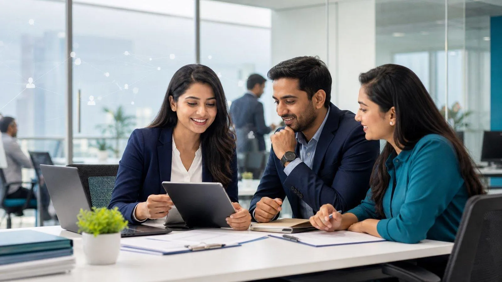 HR professionals helping a growing business manage recruitment and employee administration.