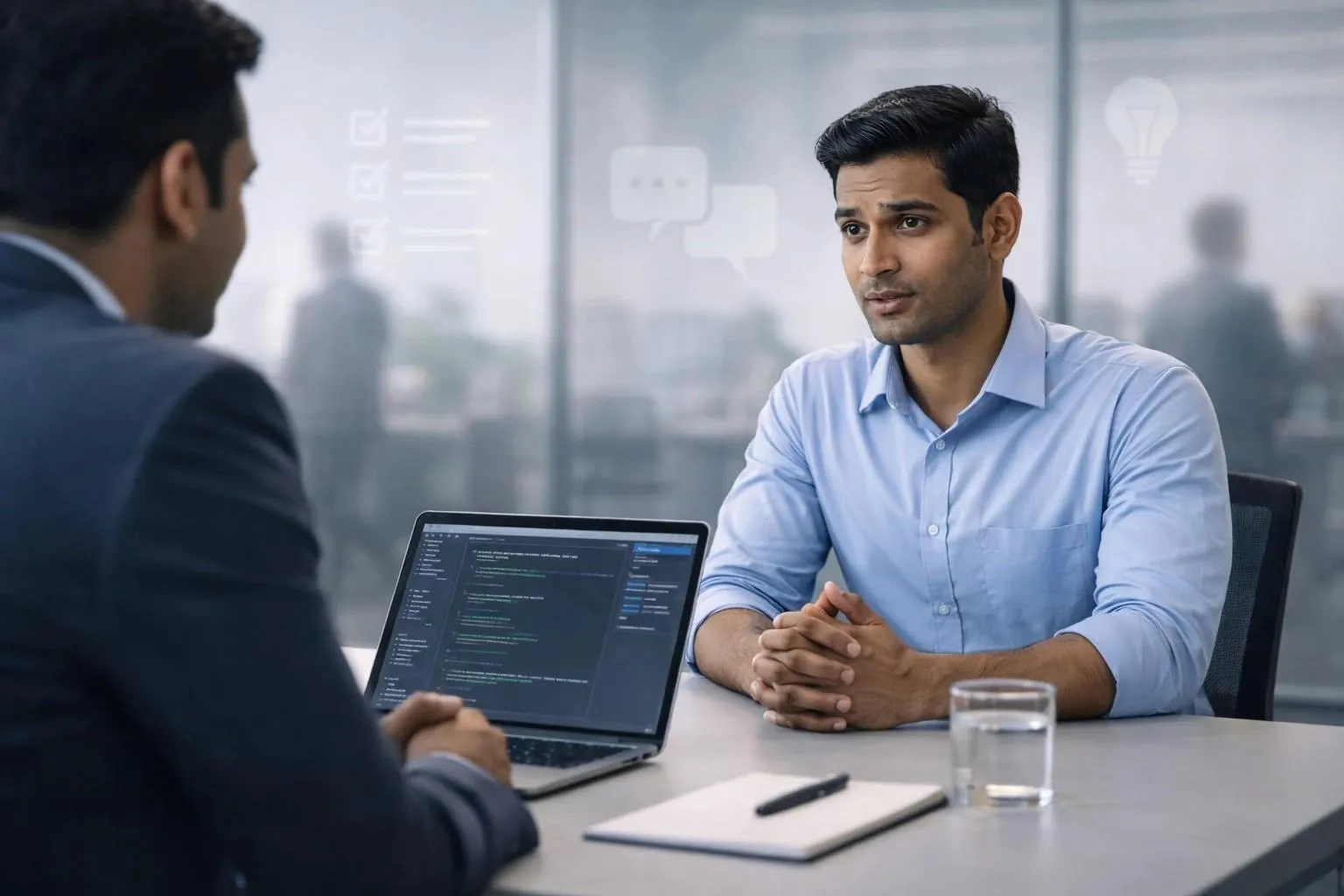 IT recruiter assessing software developer candidates for technology roles in an Indian company.